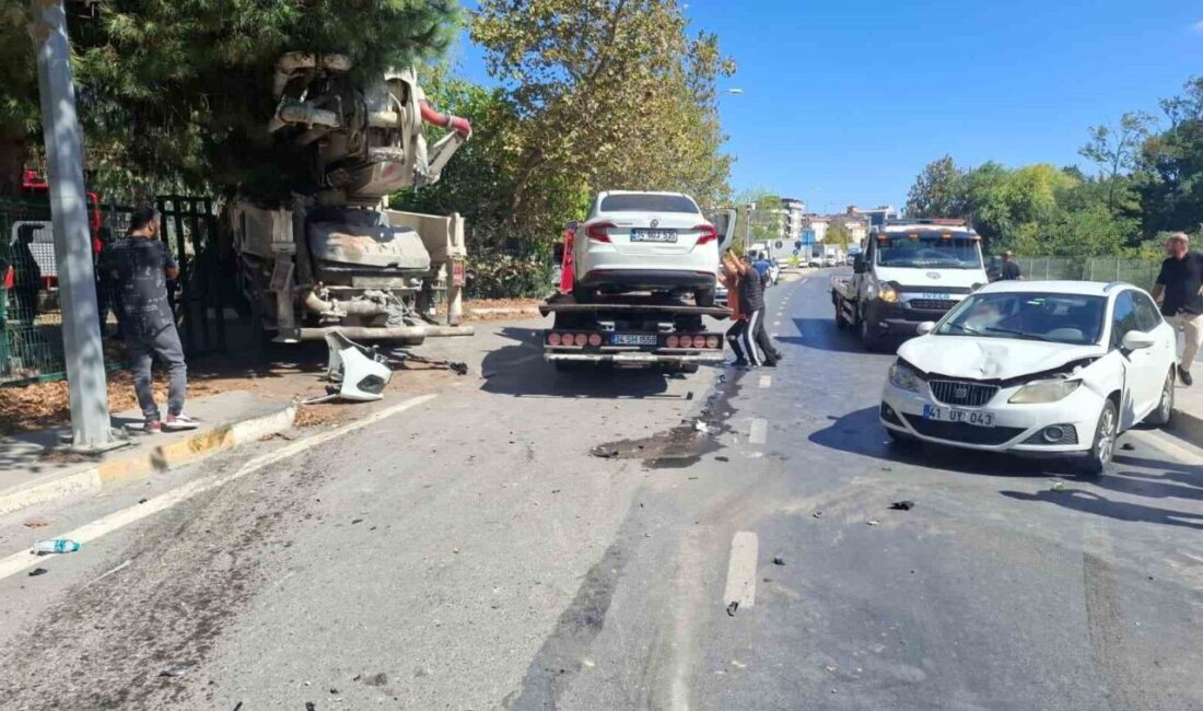 İstanbul’un Sancaktepe ilçesinde meydana gelen trafik kazasında, beton mikseri ile