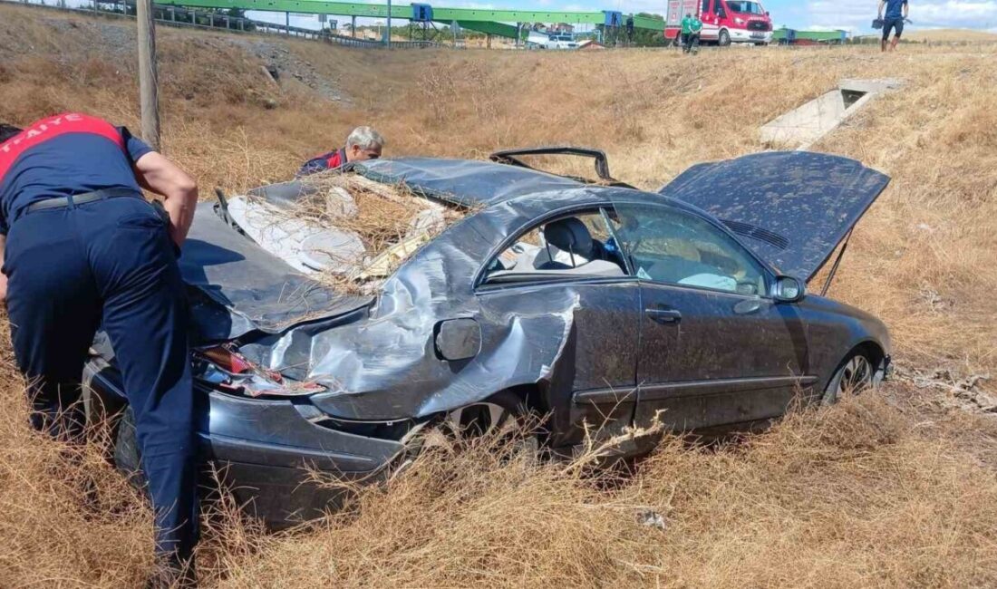Yaralı Sürücü Şarampole Uçan Otomobille Yozgat Sorgun’da Kaza Geçirdi Yozgat’ın