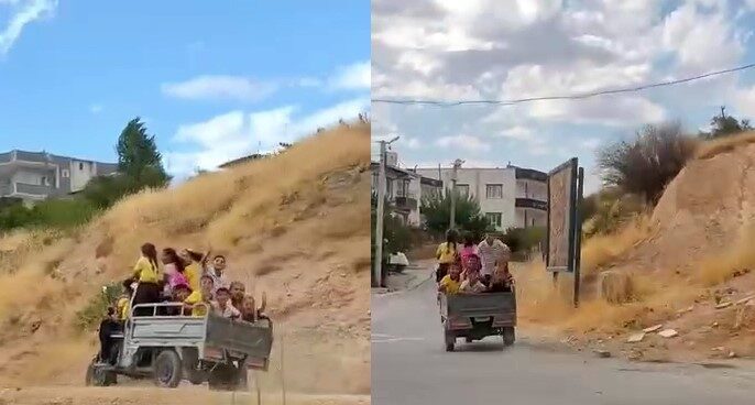 Siirt’in Baykan ilçesine bağlı Atabağı beldesindeki öğrencilerin okula gidip gelirken