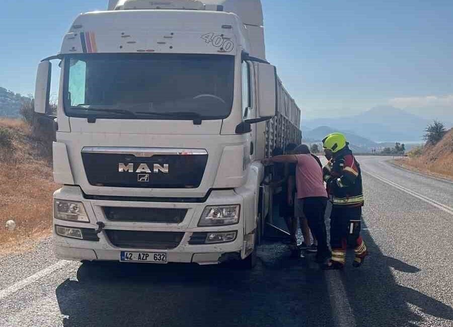 Sındırgı ilçesinde bir aracın seyir halindeyken alev almasıyla yangın çıktı.