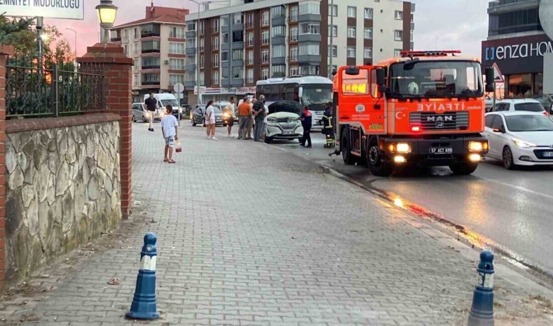 Sinop’ta bir SUV’nin motor bölümünde çıkan yangın, bir polis memurunun
