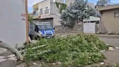 Şanlıurfa’nın Siverek ilçesinde ansızın bastıran şiddetli fırtına, kısa süreli panik