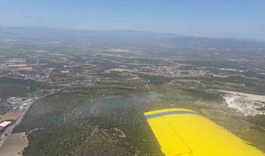 Manisa’nın Soma ilçesinde meydana gelen orman yangını, ekiplerin hava ve