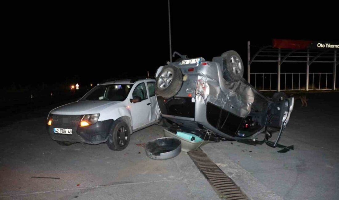 Nevşehir’de bir otomobil, kontrolü kaybederek takla attıktan sonra yol kenarında