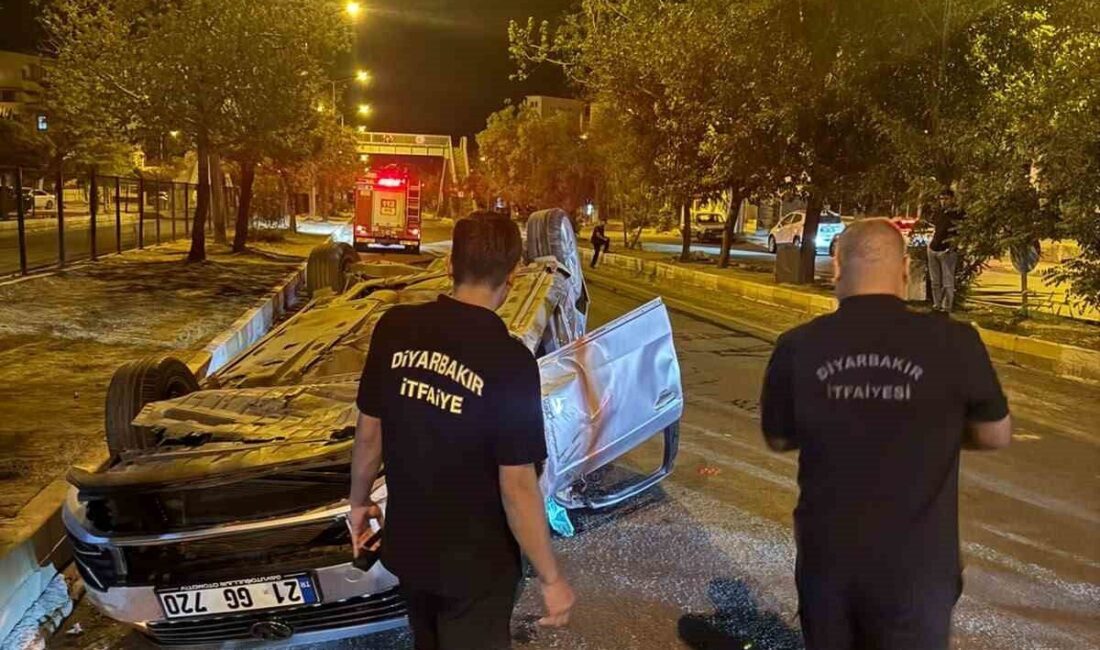 Ergani ilçesinde bir otomobilin takla atması sonucu sürücü ağır yaralandı.