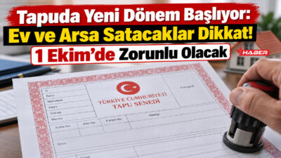 Tapuda yeni dönem 1 Ekim 2026’da başlıyor. Ev, arsa ve