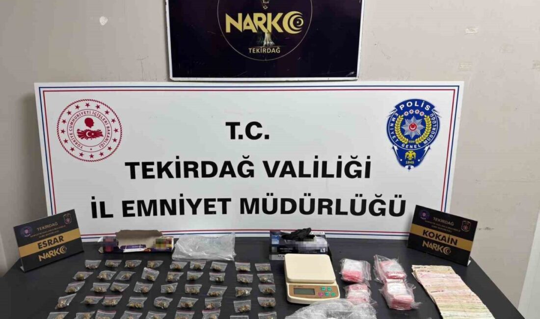 Tekirdağ’da son 2 haftada gerçekleştirilen operasyonlarla uyuşturucu madde suçlarının önlenmesi