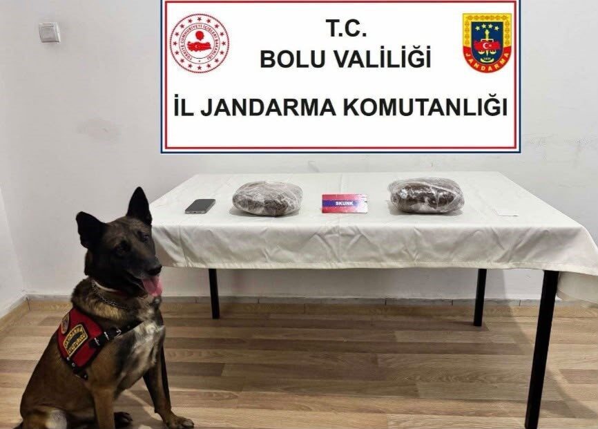 Bolu İl Jandarma Komutanlığı ekipleri, uyuşturucuyla mücadele kapsamında bir operasyon
