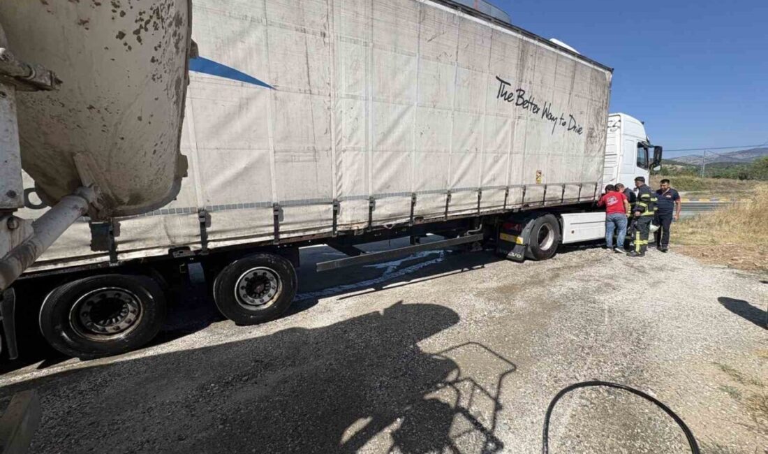 Tosya ilçesinde seyir halindeki bir tırda çıkan yangına, çevrede bulunan