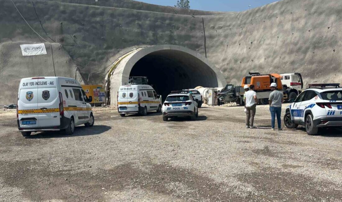 Gaziantep’te, Dülük Tüneli’nde çalışan işçiler demirlerin esnemesi sonucu demir ve