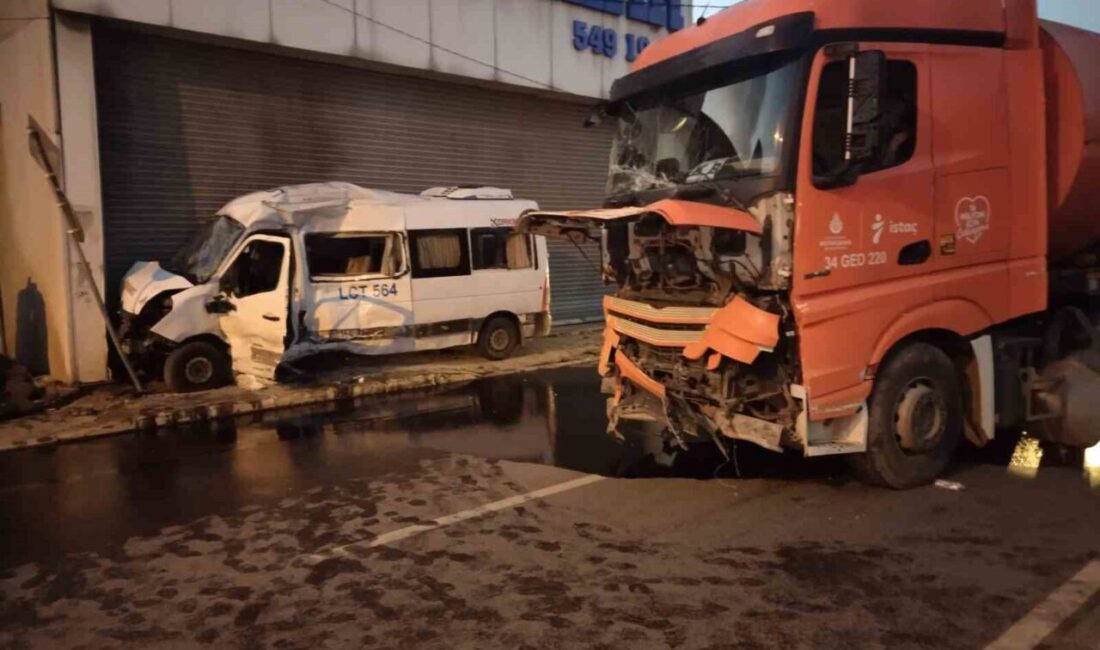 Ümraniye’de bugün sabah saatlerinde meydana gelen kaza, servis minibüsü ile