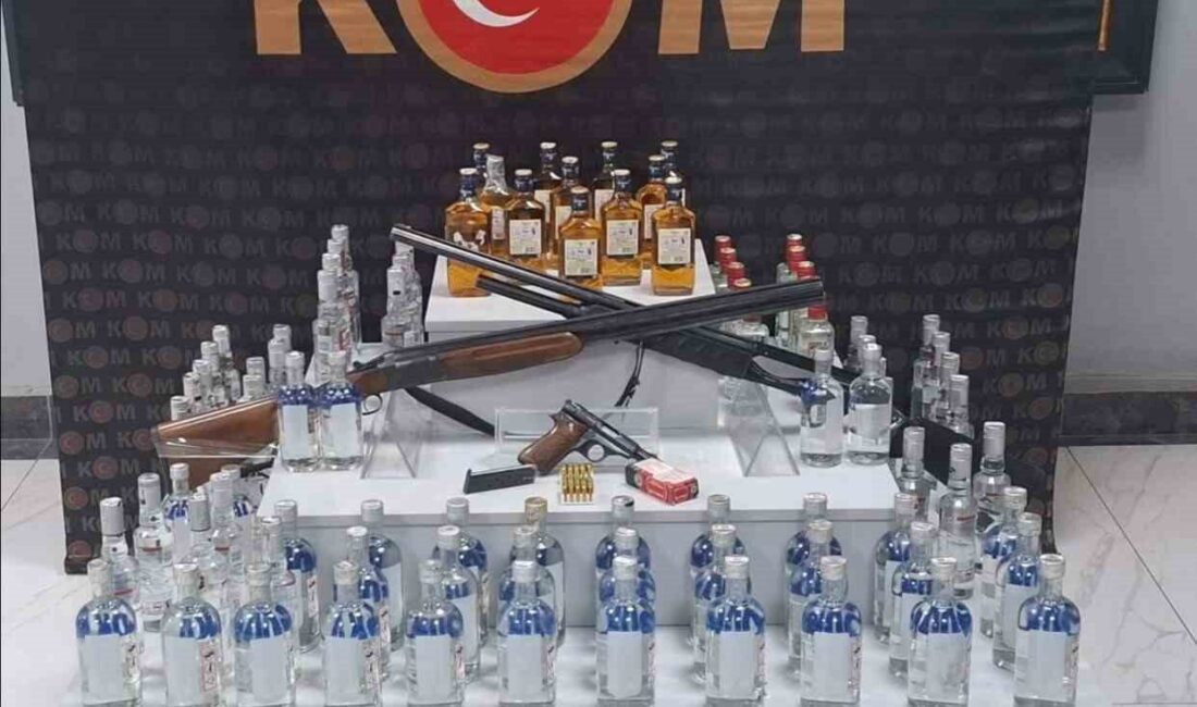 Uşak ilinde polis ekipleri tarafından kaçak alkol ve sigara operasyonu