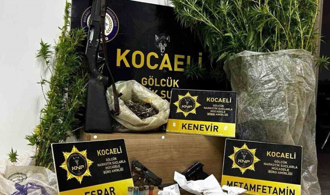 Kocaeli’de gerçekleştirilen bir operasyonda, 281 gram esrar, metamfetamin ve 15