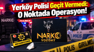 Yozgat’ın Yerköy ilçesinde polisin uygulama noktasında durdurduğu şüpheli bir araçta