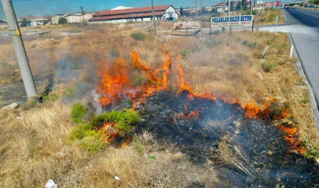 Afyonkarahisar’ın Bolvadin ilçesinde meydana gelen anız yangını, itfaiye ekiplerinin hızlı