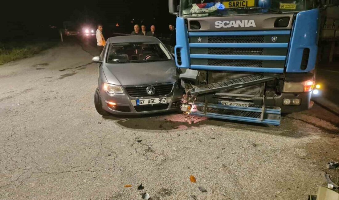 Çaycuma ilçesinde meydana gelen trafik kazasında, ana yola çıkan bir