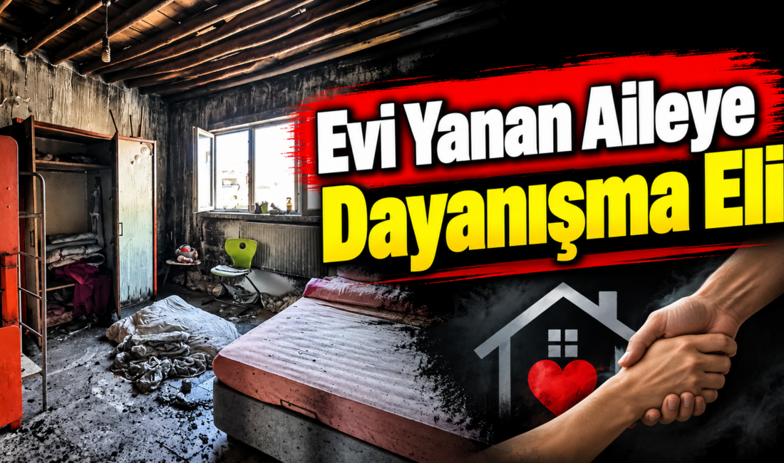 Kırşehir’in Çiçekdağı ilçesinde meydana gelen yangında evleri tamamen kullanılamaz hale