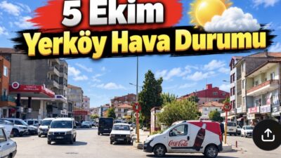 Meteoroloji Genel Müdürlüğü’nden alınan verilere göre, Yozgat’ın Yerköy ilçesinde 5