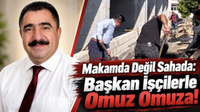 Akçakent ilçesinde daha önce yol onarım çalışmalarında eline fırça alarak