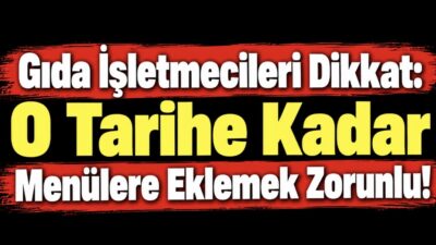 Tarım ve Orman Bakanlığı tarafından restoran, kafe ve toplu tüketim