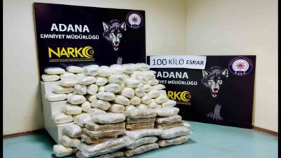Adana’da gerçekleştirilen bir baskında, bavulların içinde 100 kilogram esrar bulundu.