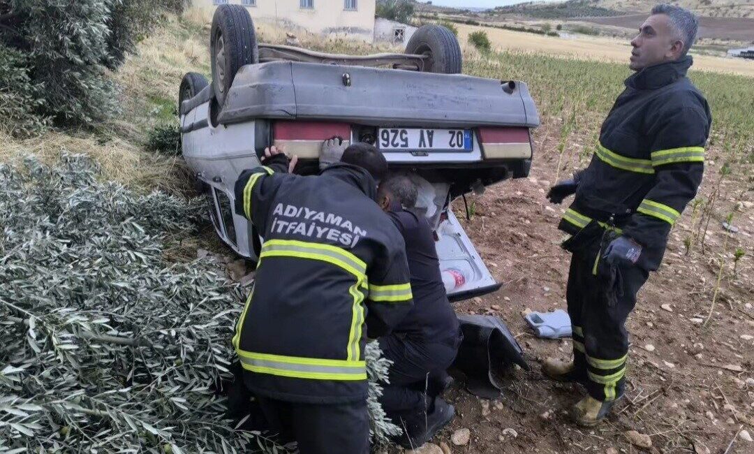 Adıyaman’da bir otomobilin şarampole devrilerek takla atması sonucu sürücü yaralandı.