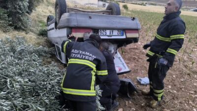 Adıyaman’da bir otomobilin şarampole devrilerek takla atması sonucu sürücü yaralandı.
