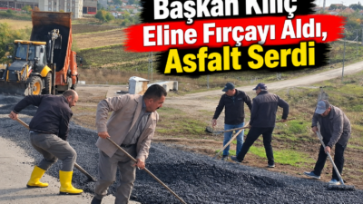 Akçakent ilçesinde, belediye tarafından bozuk ve yıpranmış yolların onarılması için