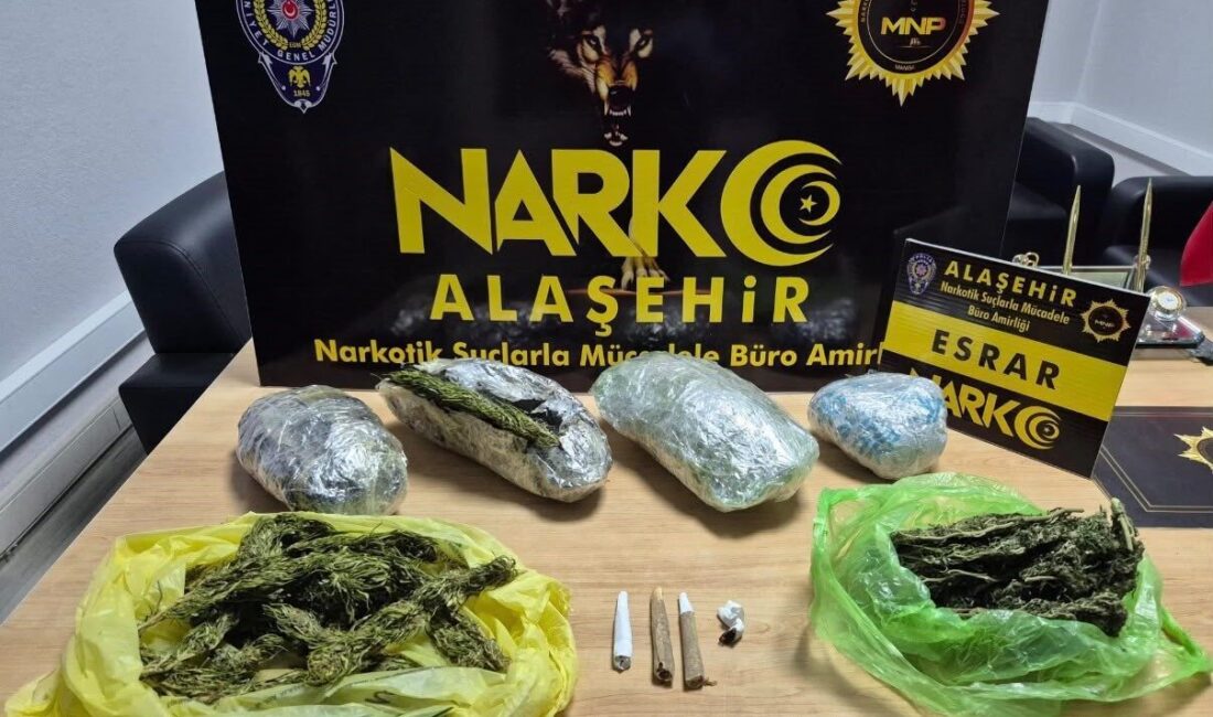 Manisa’nın Alaşehir ilçesinde polis ekipleri tarafından gerçekleştirilen uyuşturucu operasyonunda 1