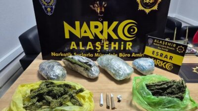 Manisa’nın Alaşehir ilçesinde polis ekipleri tarafından gerçekleştirilen uyuşturucu operasyonunda 1