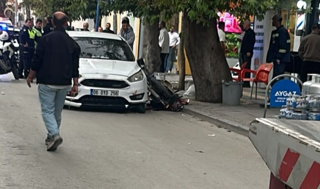 Ankara’nın Polatlı ilçesinde meydana gelen trafik kazasında, bir otomobilin motosiklete