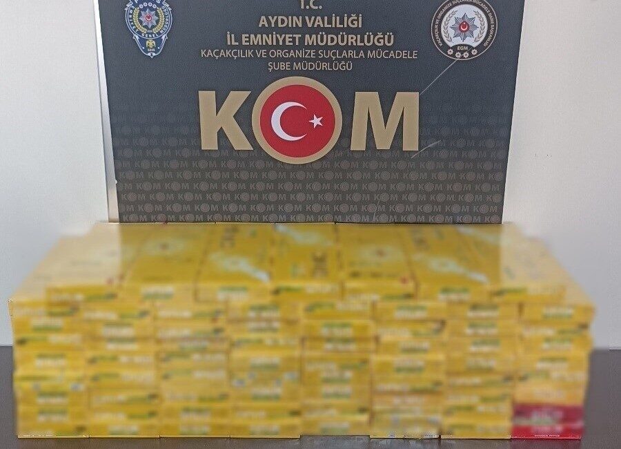 Aydın’ın Efeler ilçesinde gerçekleştirilen kaçakçılık operasyonunda 3 iş yerine ve