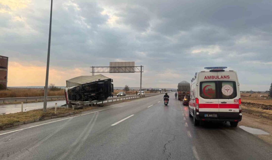 Kırklareli’nin Babaeski ilçesinde meydana gelen trafik kazasında, yağışın neden olduğu