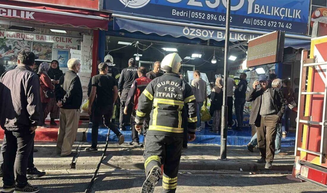 Burdur ilinde, Salı Pazarı civarında bir balıkçıda meydana gelen yangına