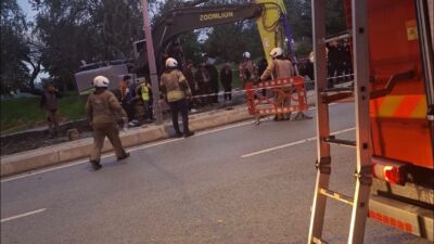 İstanbul Bayrampaşa’da, İSKİ tarafından yürütülen altyapı çalışması sırasında göçük meydana