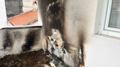 Bilecik’te bir evin balkonunda küçük tüp üzerinde düdüklü tencerede unutulan