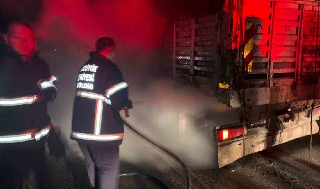 Bozüyük ilçesinde bir kamyon seyir halindeyken birden alev aldı. Olay,