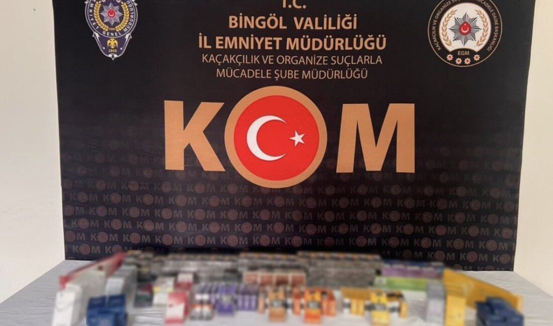 Bingöl’de Kaçakçılık ve Organize Suçlarla Mücadele Şube Müdürlüğü ekiplerince gerçekleştirilen