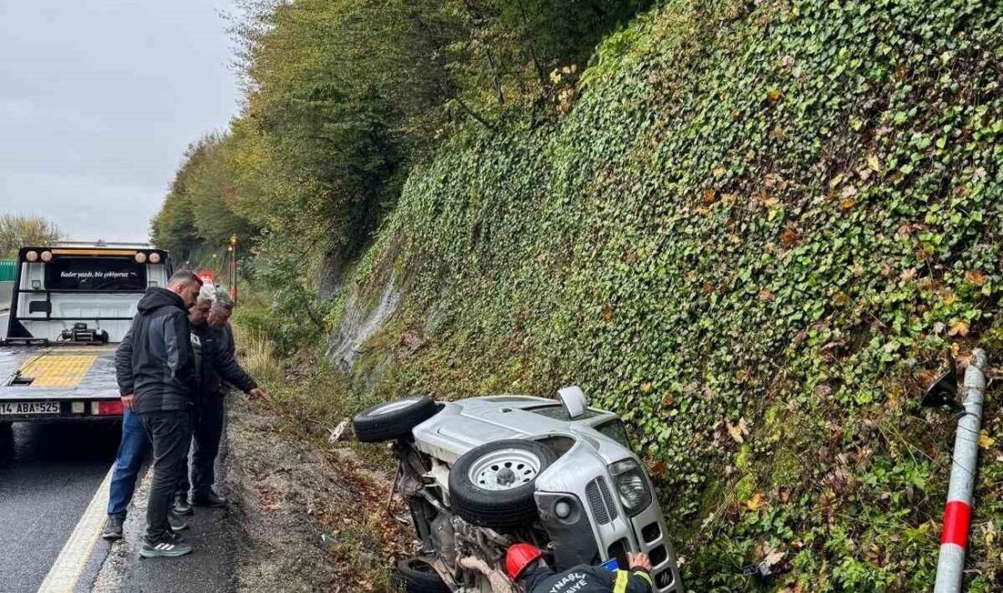 Bolu Dağı’nda meydana gelen trafik kazasında bir cipin kontrolünü kaybederek