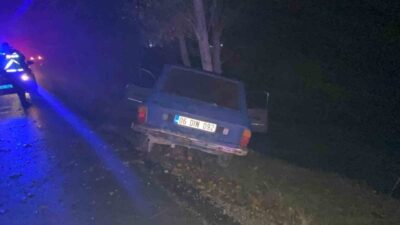 Bolu’nun Mudurnu ilçesinde meydana gelen trafik kazasında, sürücüsü kontrolü kaybederek