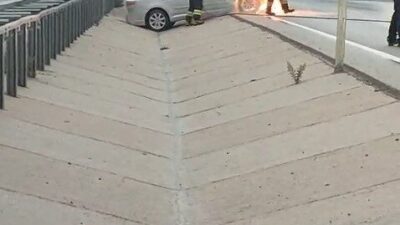 Çanakkale’de bir otomobilden alevler yükseldi ve olay yerine ekipler müdahale