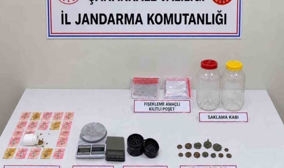 Çanakkale’de Jandarma ekipleri tarafından uyuşturucuyla mücadele kapsamında gerçekleştirilen operasyonlarda 11