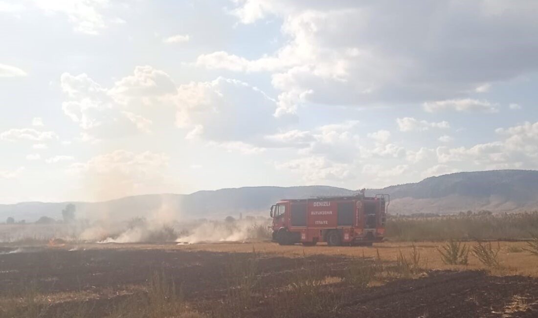Denizli’nin Çivril ilçesinde tarım arazisinde bugün sabah saatlerinde çıkan yangın,