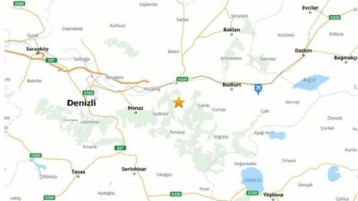 Denizli’de sabaha karşı meydana gelen 3.9 büyüklüğündeki orta büyüklükteki deprem
