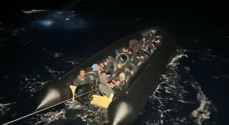 Didim açıklarında İnsansız Hava Aracı (İHA) tarafından tespit edilen bir