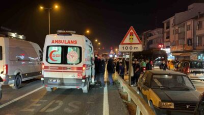 Düzce’de bir motosiklet ile bir otomobilin çarpışması sonucu meydana gelen