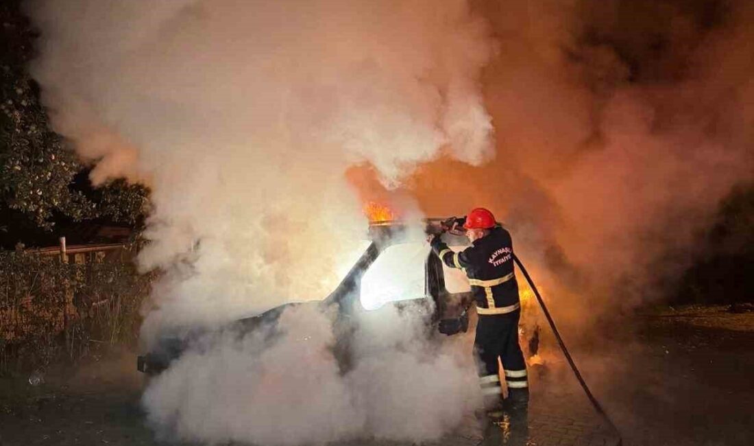 Düzce’de seyir halindeyken motor bölümünden alev alan bir araç, kısa