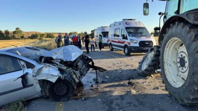 Traktör ile otomobilin çarpışması sonucu Edirne’de 1 kişi yaralandı. Olay,