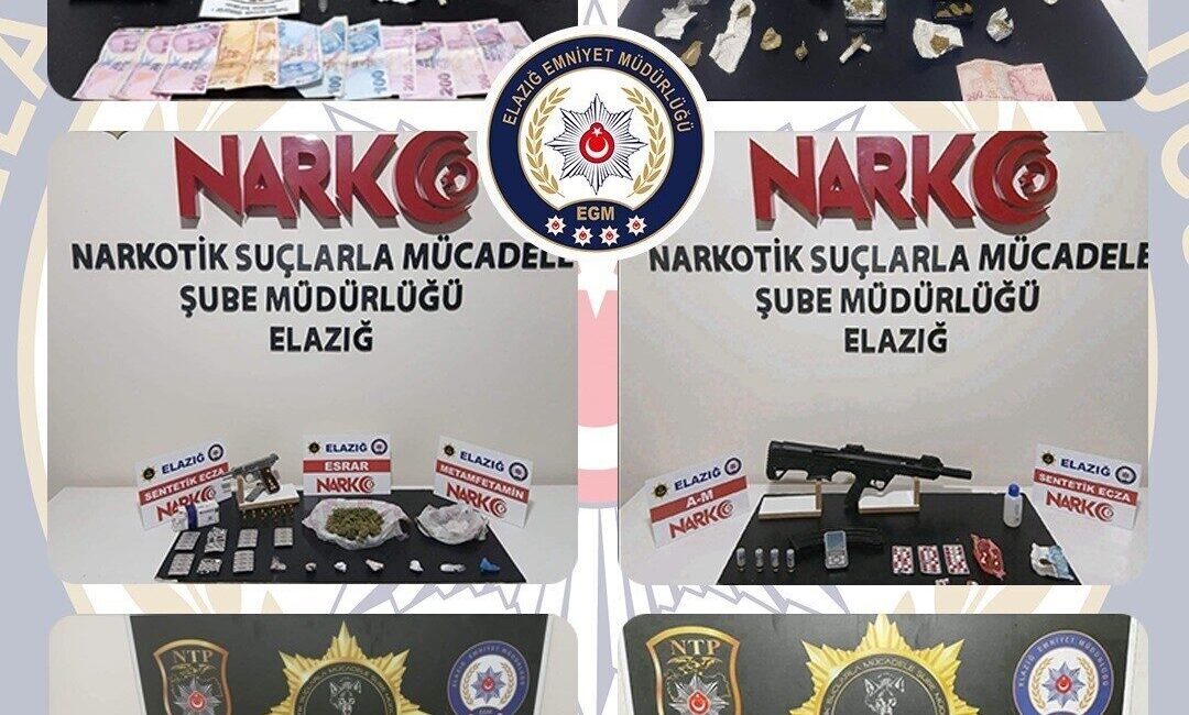 Elazığ’da polis ekipleri tarafından gerçekleştirilen uyuşturucu operasyonunda 8 şüpheli tutuklandı.
