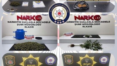 Elazığ’da son 20 günde gerçekleştirilen uyuşturucu operasyonlarında, şehir genelinde tek
